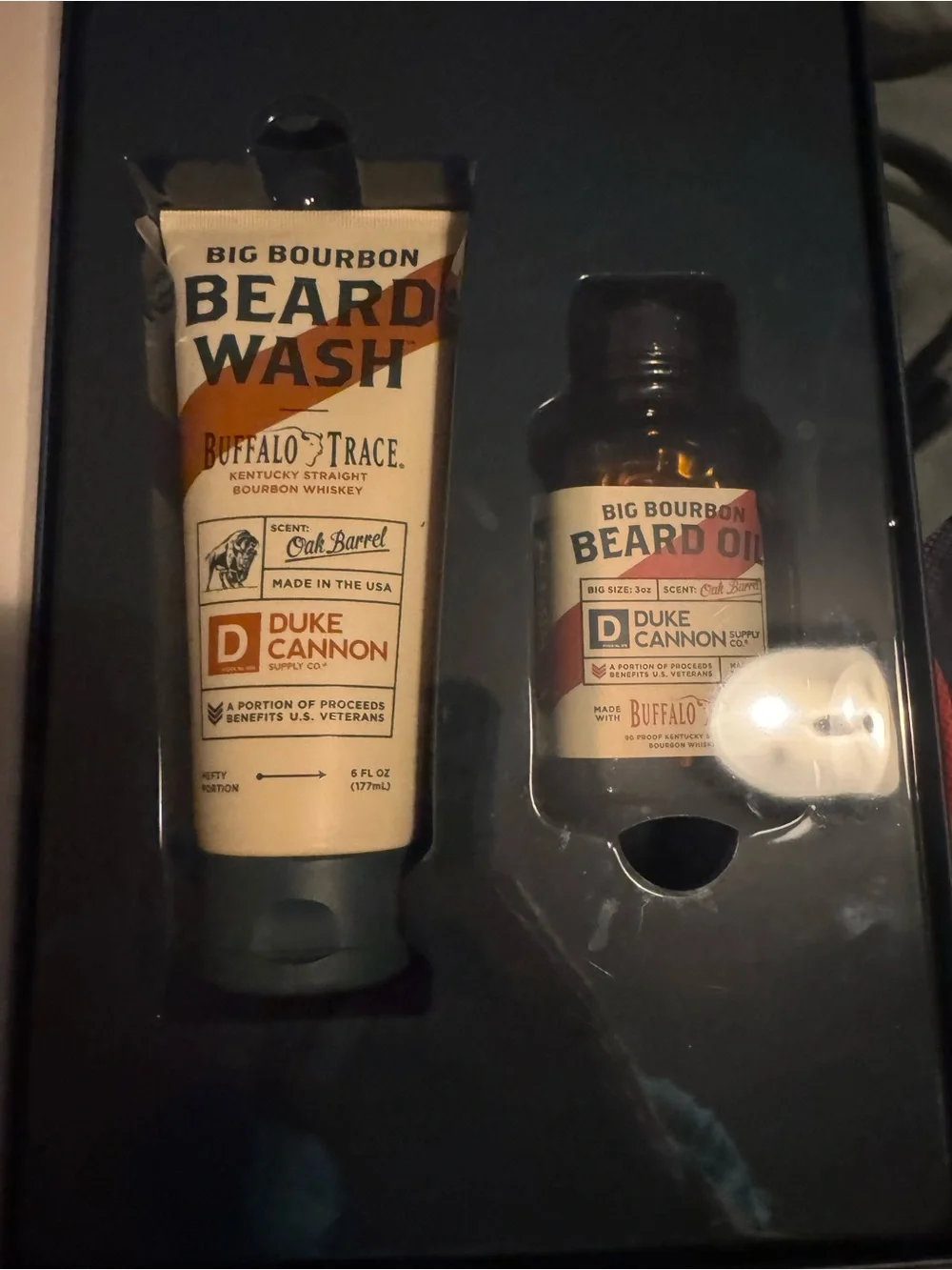 Duke Cannon Buffalo Trace Bourbon Beard Box - Wash and Oil